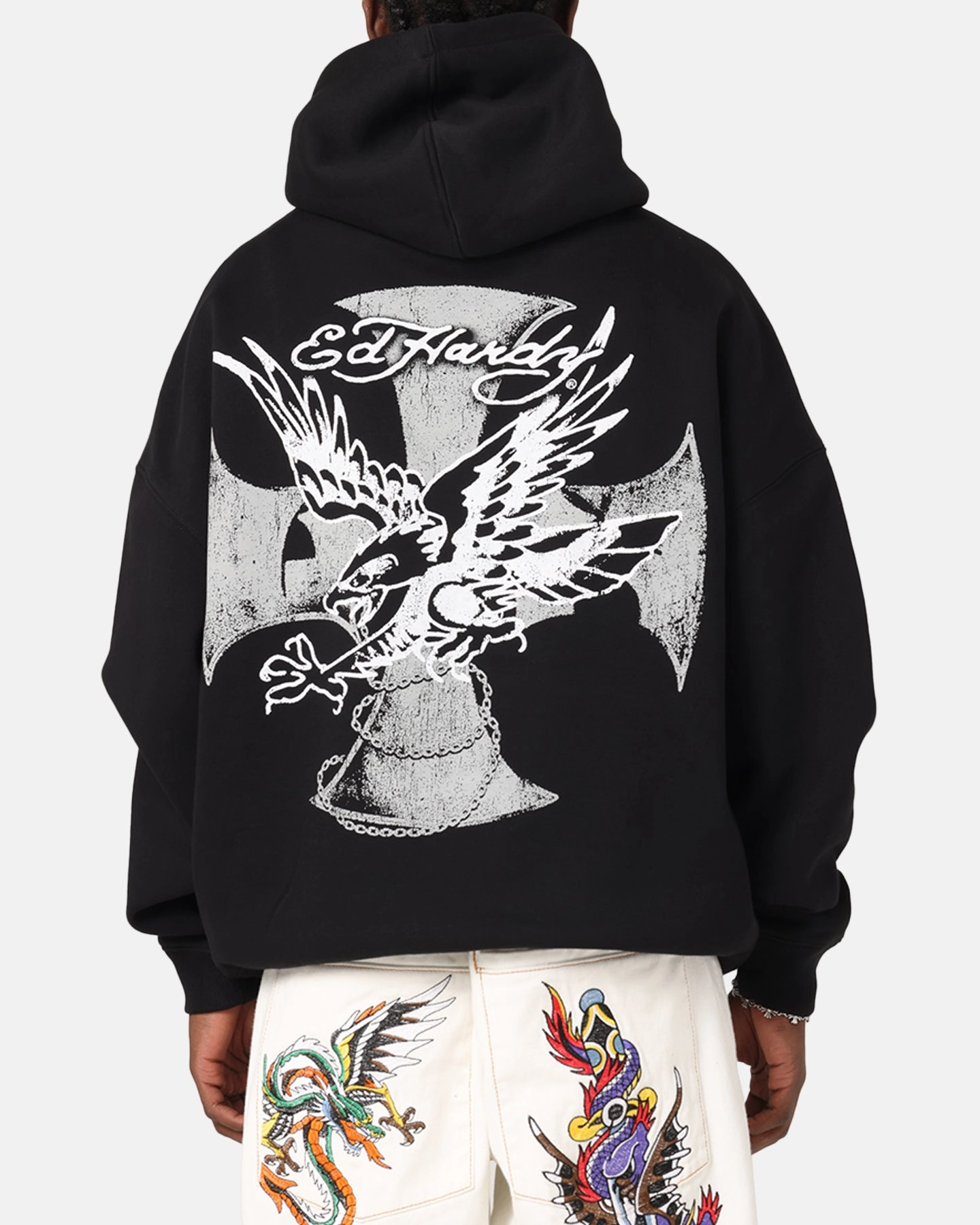 Ed Hardy Flight Hoodie Black mid - end