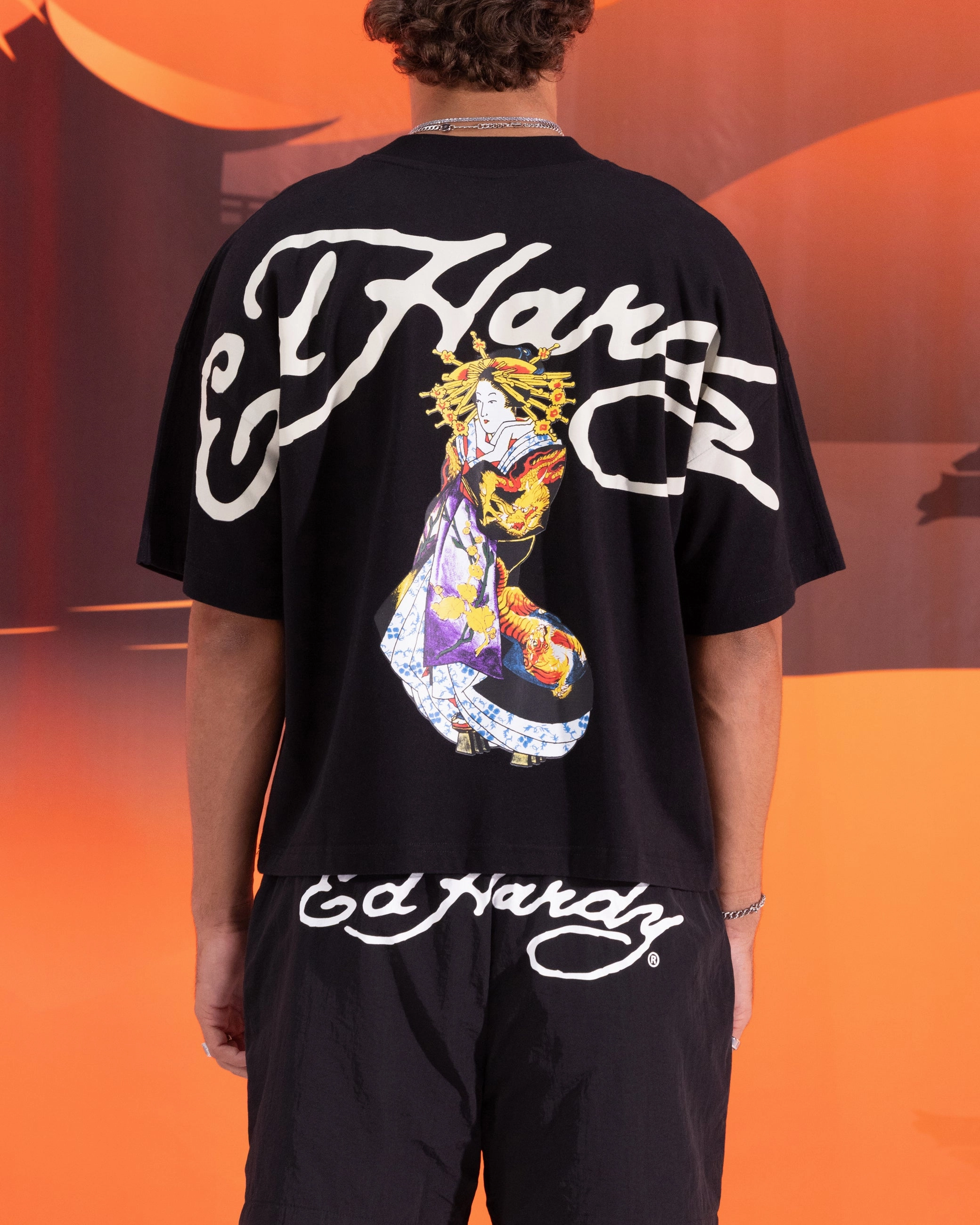 Wool combination Ed Hardy Geisha T-Shirt Black