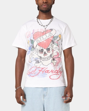 Smart Design Ed Hardy Love Kills Slowly Vintage T-Shirt White