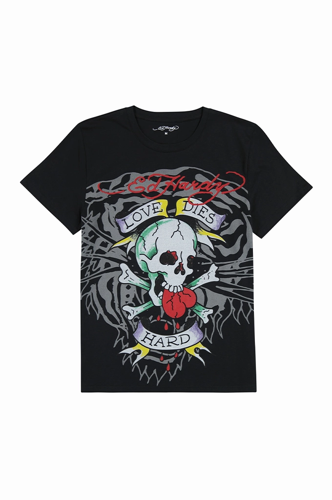 Ed Hardy Love Skull Men's Short Sleeve Tee Quick-Drying Shirt Classic Style