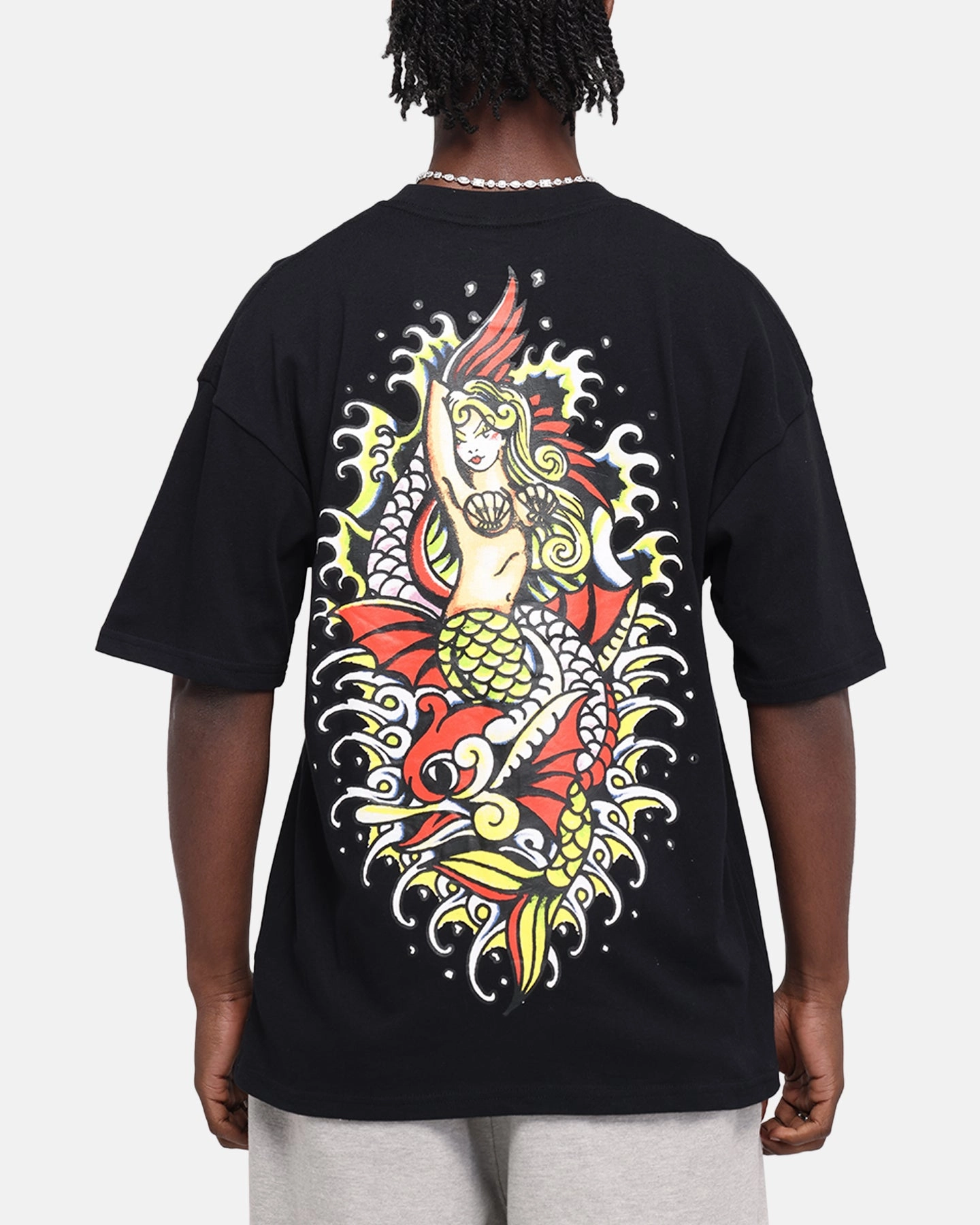 UltraSoftBrushedInterior Relaxed Comfort Ed Hardy Mermaid T-Shirt Black