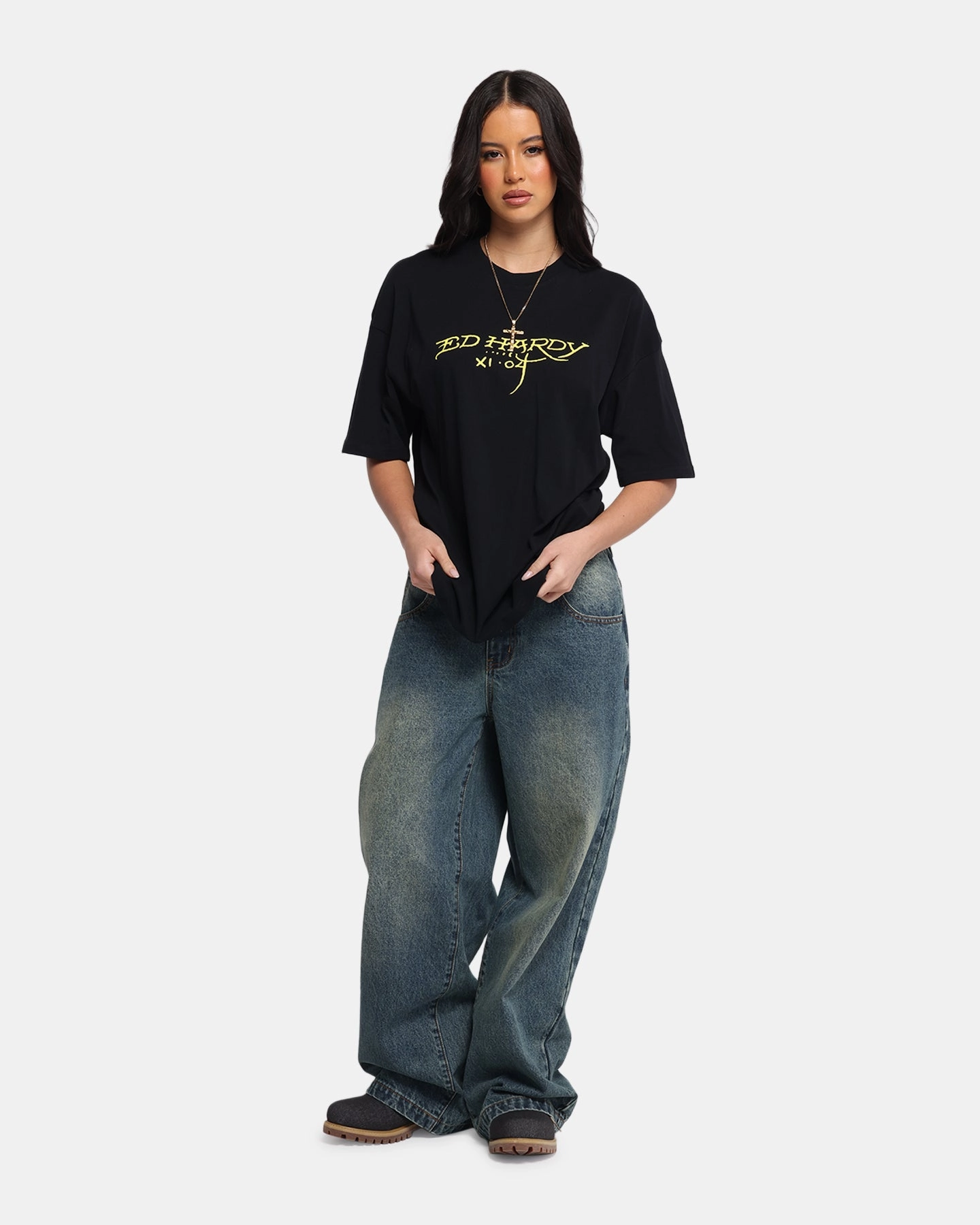 Ed Hardy Mermaid T-Shirt Black Stylish and Easygoing
