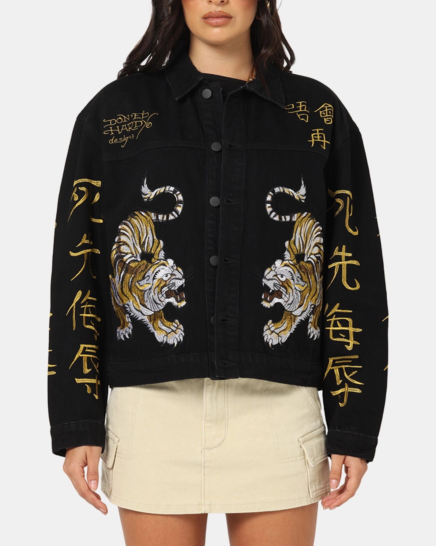Cold Weather Wear Universal Size Adaptation Ed Hardy Never Again Jacket Black