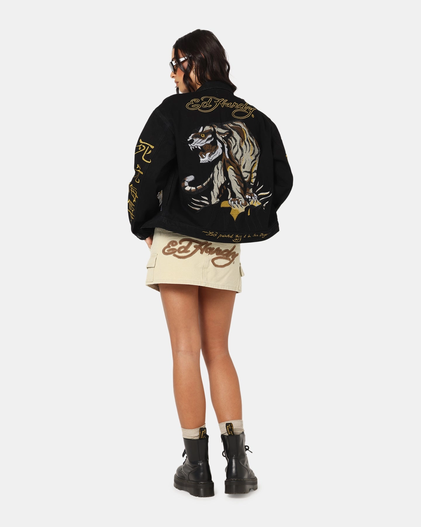 Elastic Cuff Mechanism Patch Ed Hardy Never Again Jacket Black