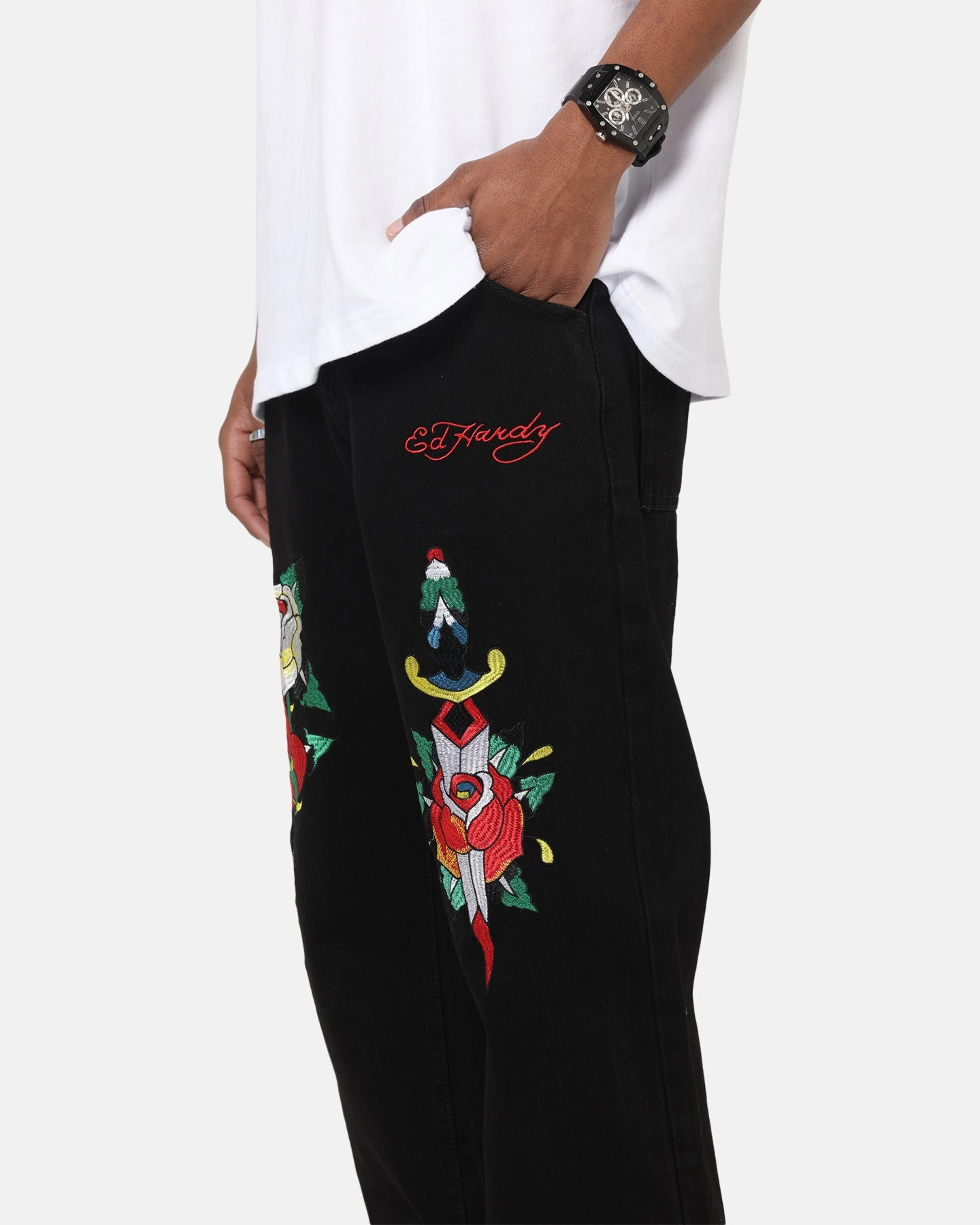 Ed Hardy Once Wounded Jeans Black Winter Fashion