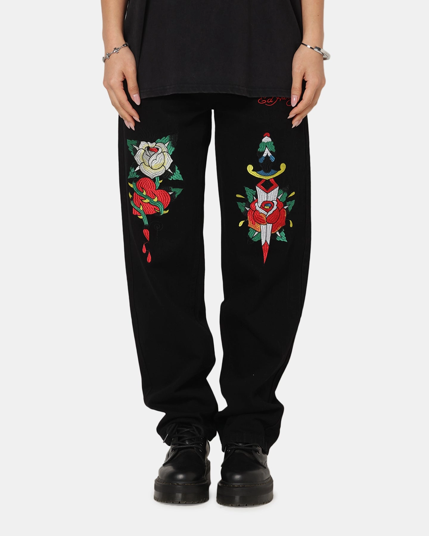 Ed Hardy Once Wounded Jeans Black Trend Neutral No Fade Look