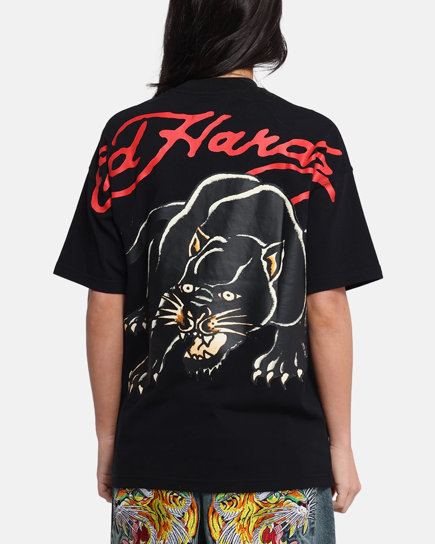 Odor Control Finish Ed Hardy Oversized Panther T-Shirt Black
