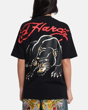 Odor Control Finish Ed Hardy Oversized Panther T-Shirt Black
