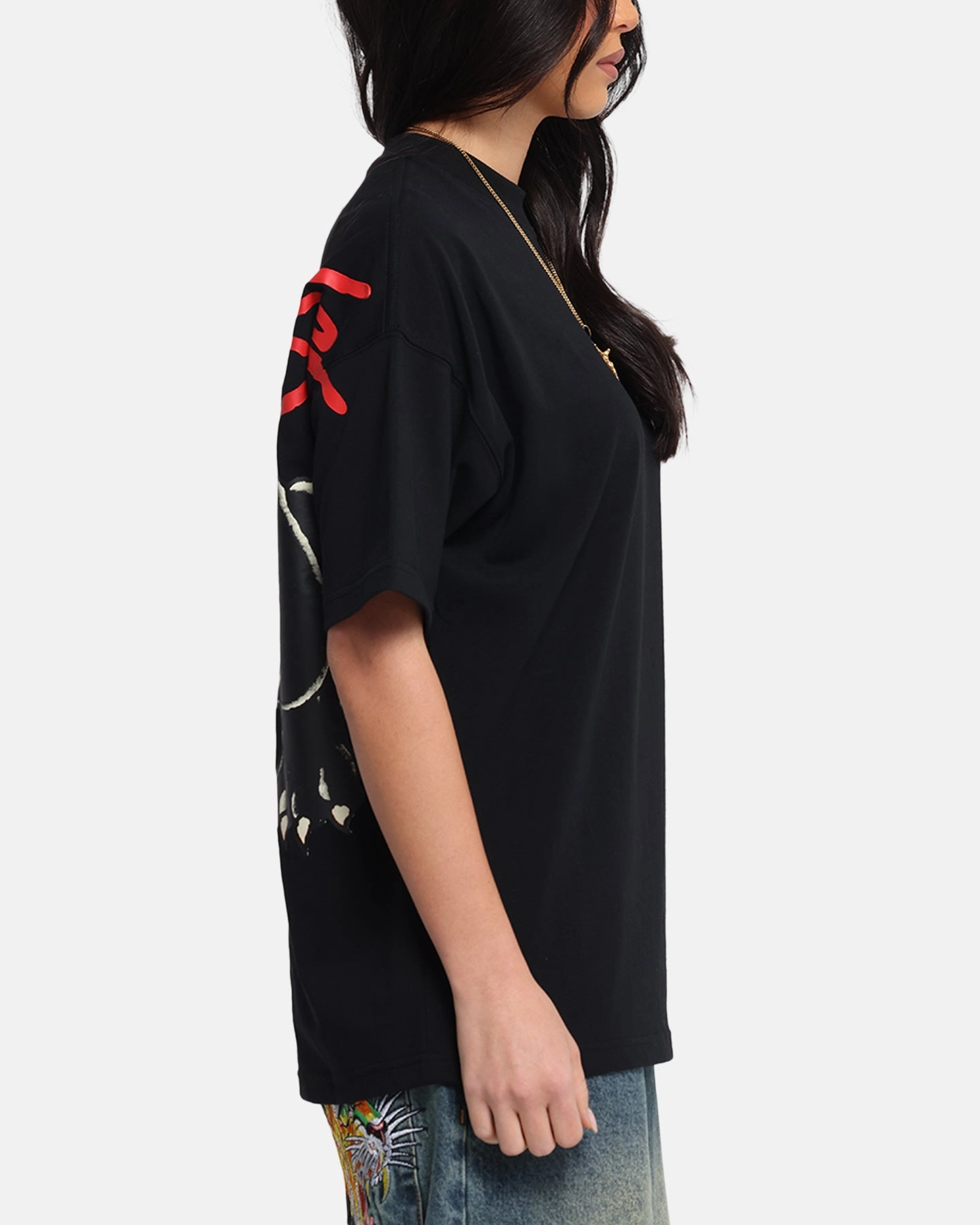 Simple Comfort Wear Ed Hardy Oversized Panther T-Shirt Black