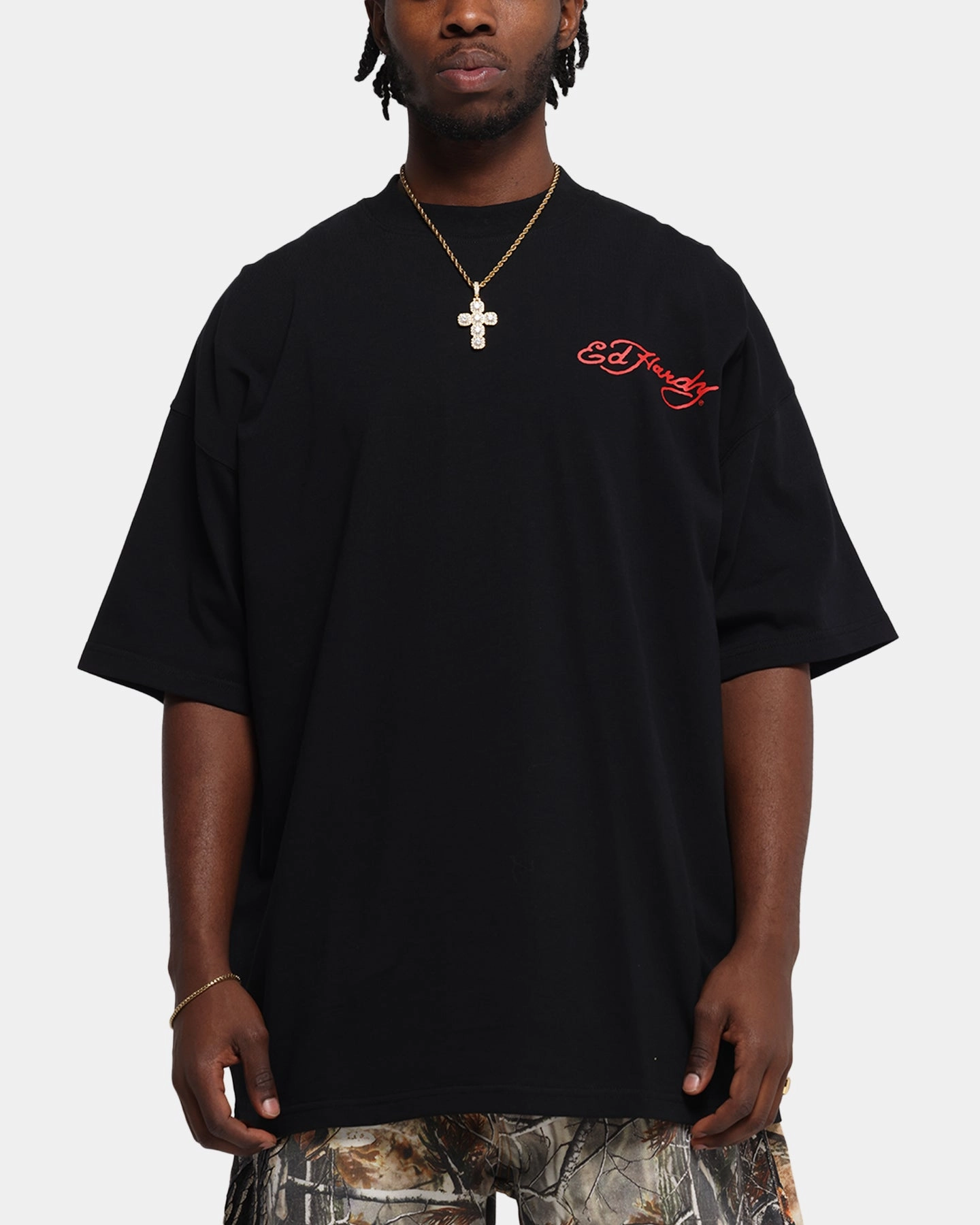 Summer Ready Ed Hardy Oversized Panther T-Shirt Black
