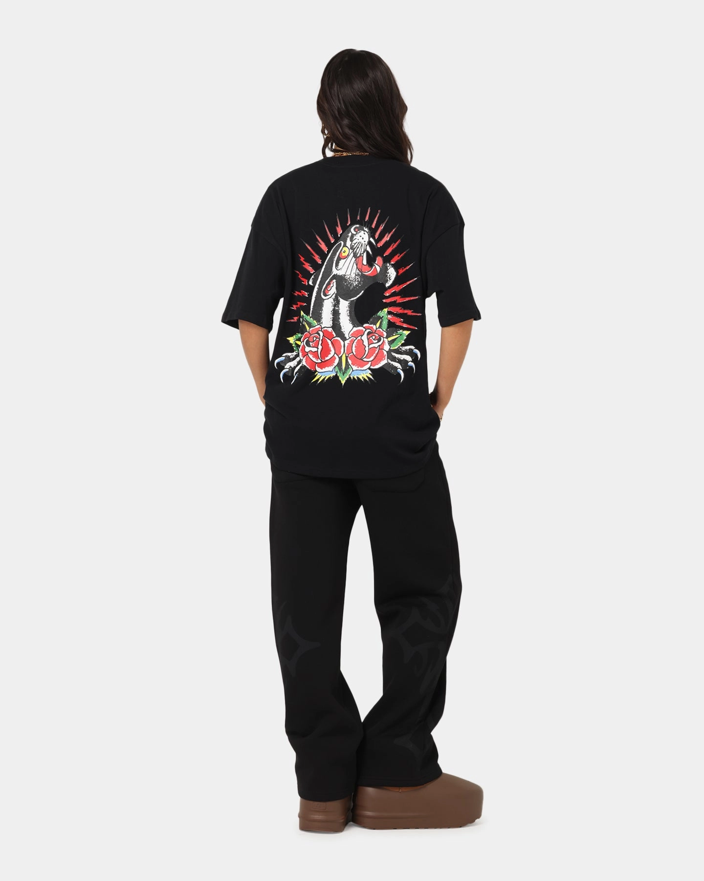 Ed Hardy Panther Ray T-Shirt Black Practical Design