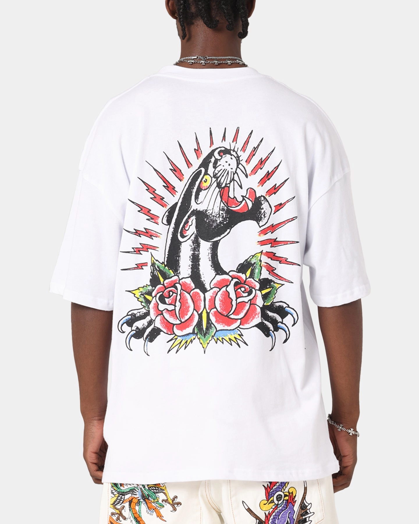 SeamlessConstruction Ed Hardy Panther Ray T-Shirt White