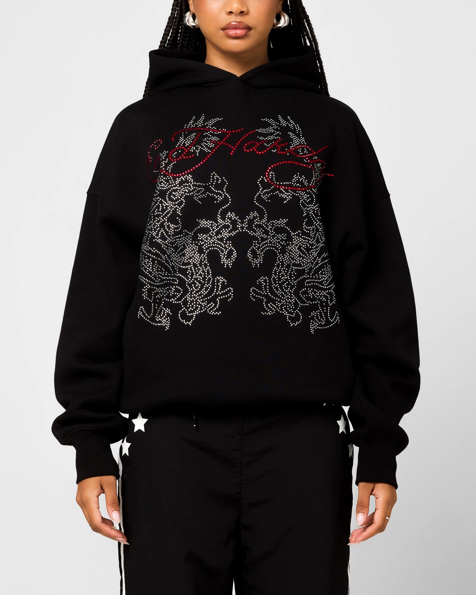 Alternative Ed Hardy Rhinestone Dragon Hoodie Black