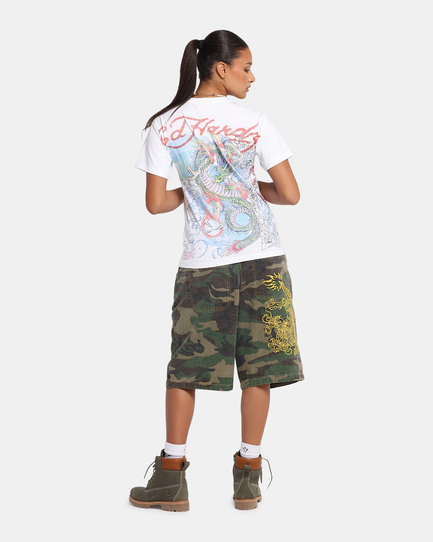 Ed Hardy Rising Dragon Vintage T-Shirt White Fresh Vibes