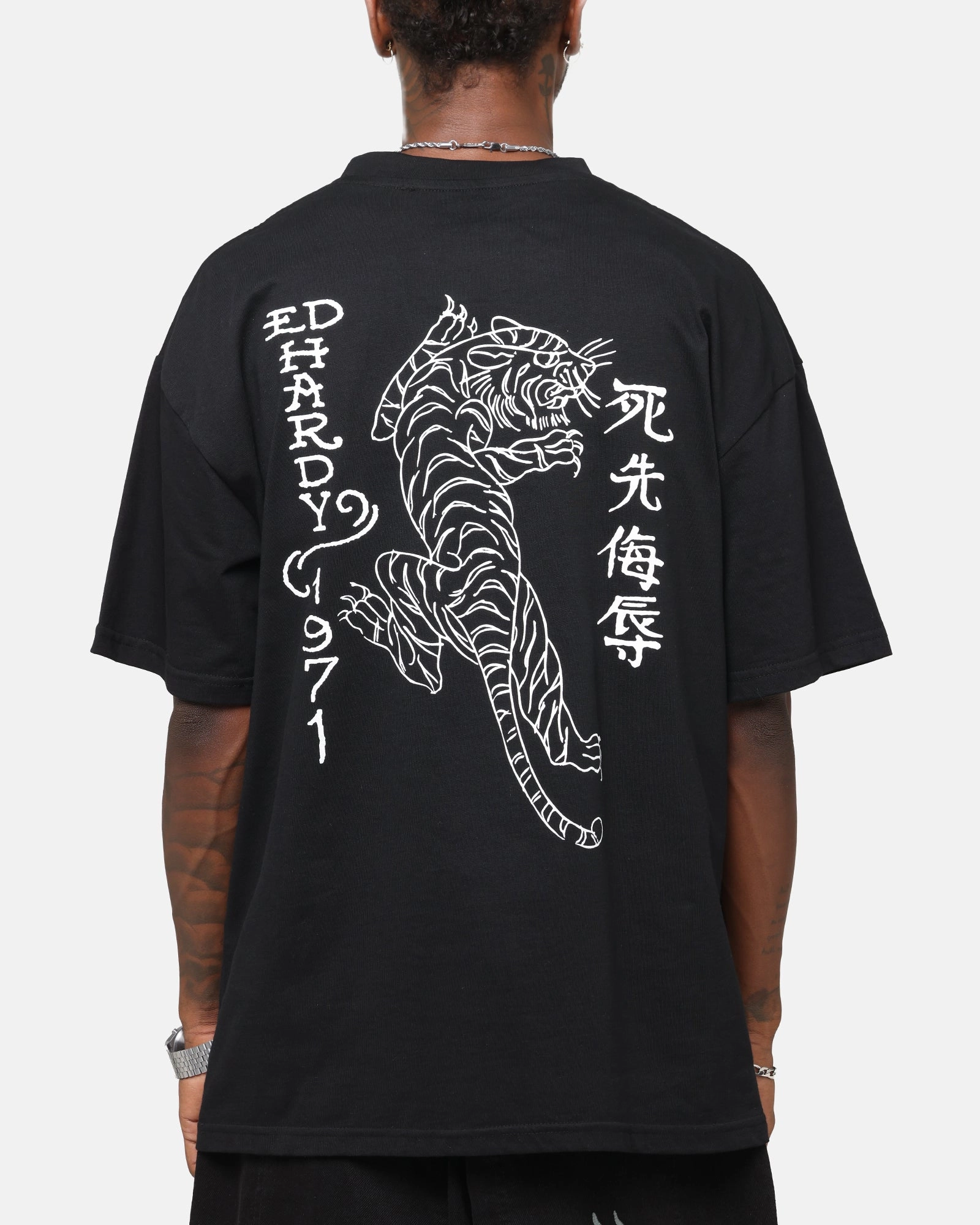 Ed Hardy Tiger Stamp T-Shirt Black Flexible Fit