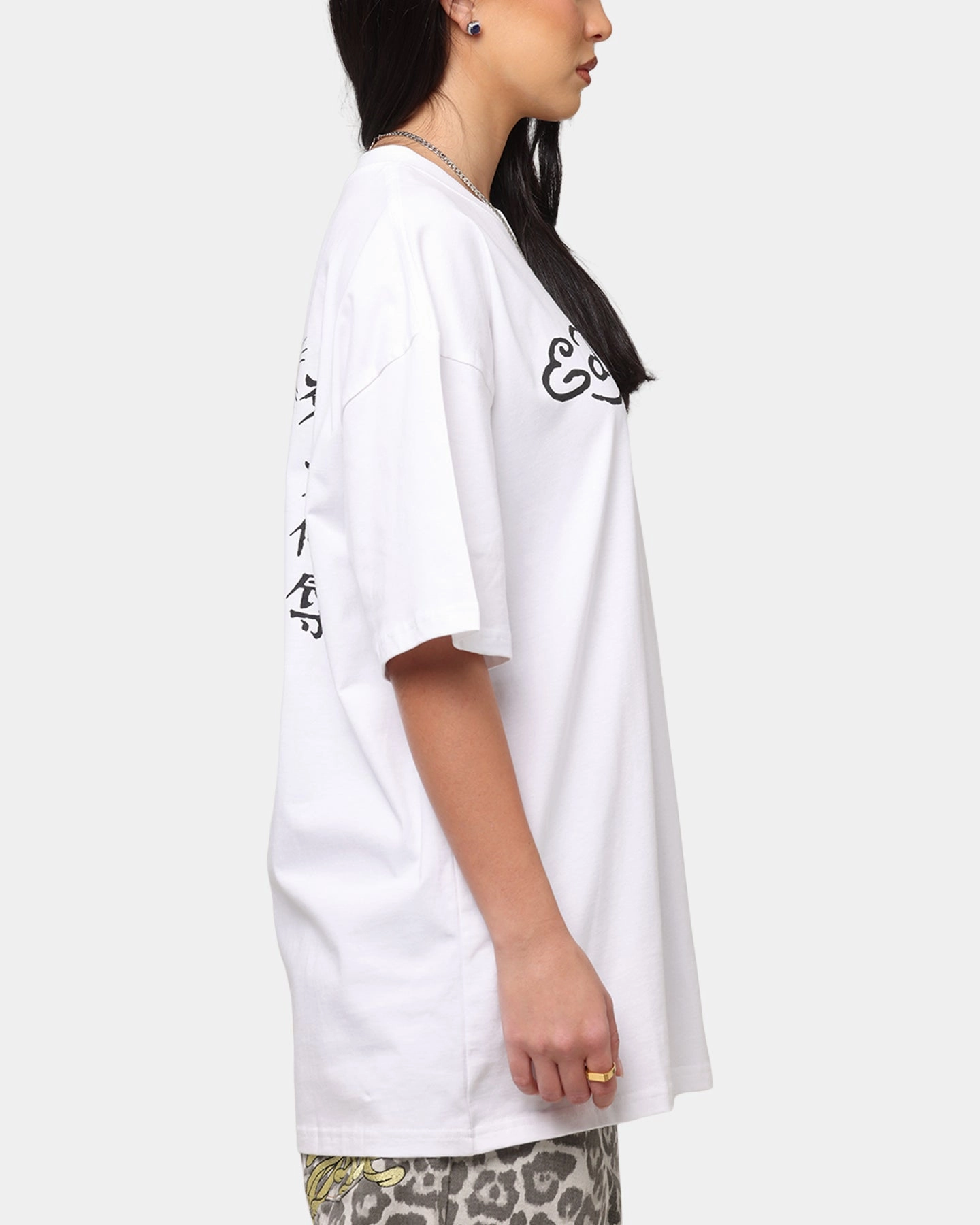 Layering Comfort Wear Ed Hardy Tiger Stamp T-Shirt White