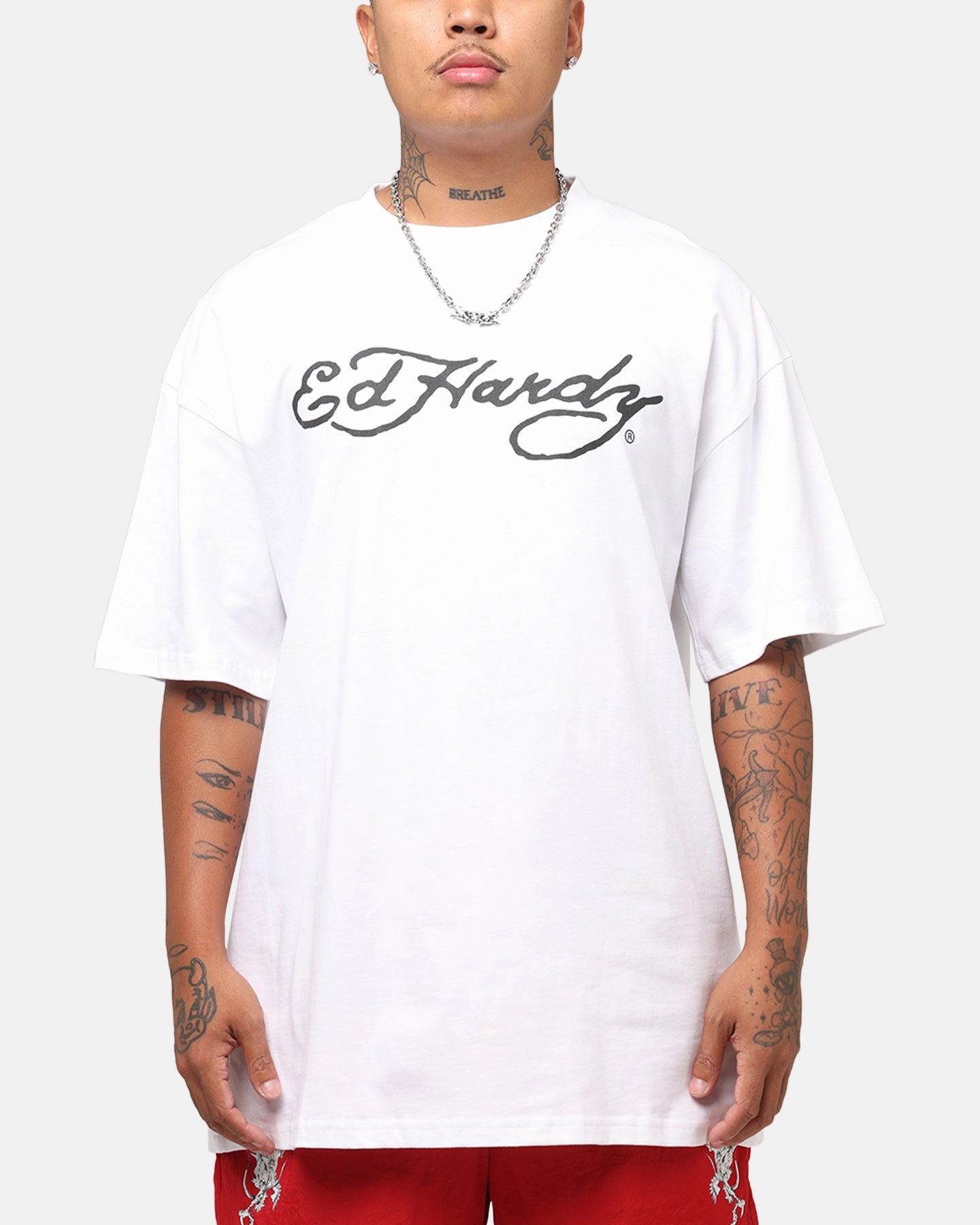 Ed Hardy Tiger Stamp T-Shirt White Fit for Any Season