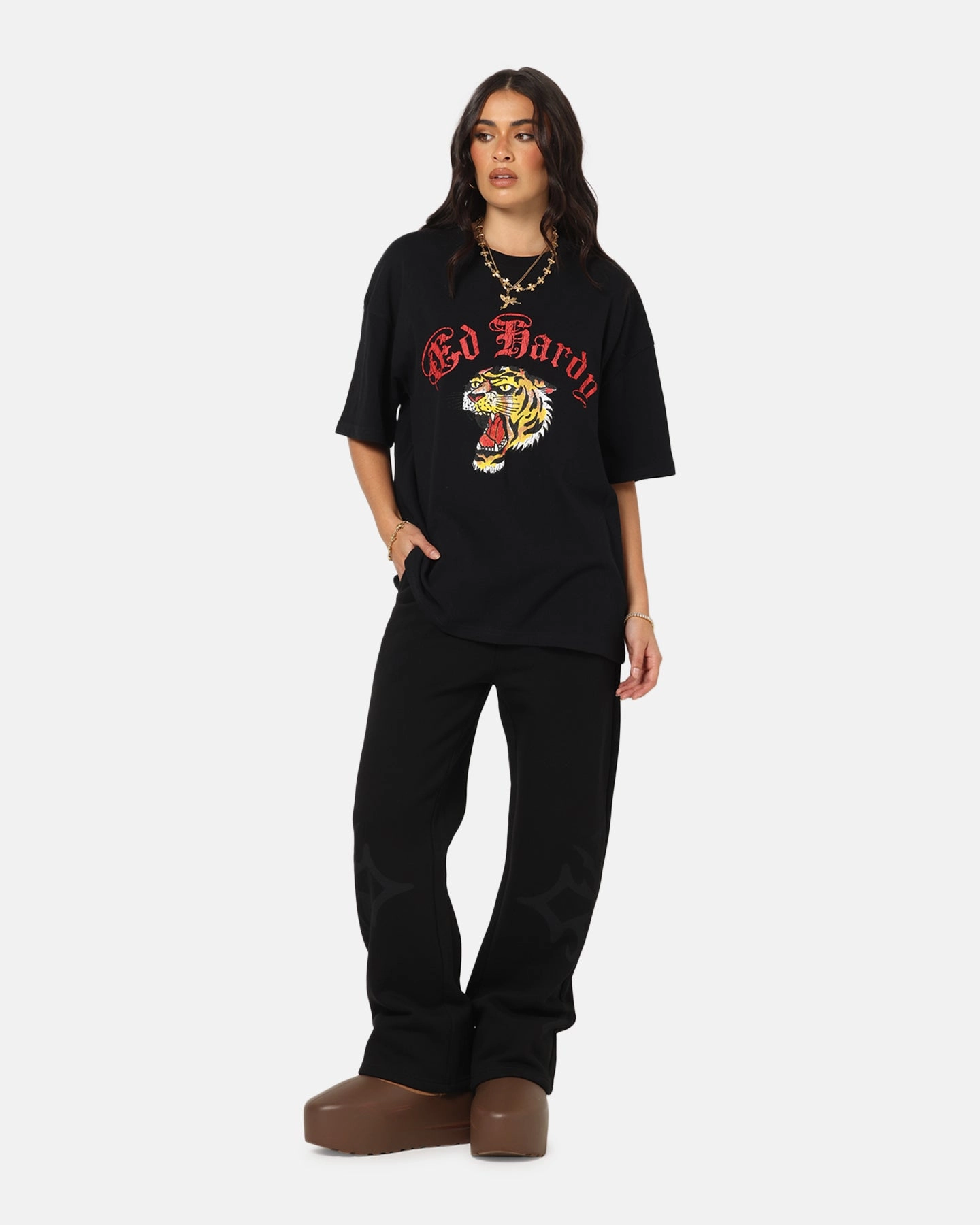 Sun Protection Ed Hardy Tiger Wrath T-Shirt Black