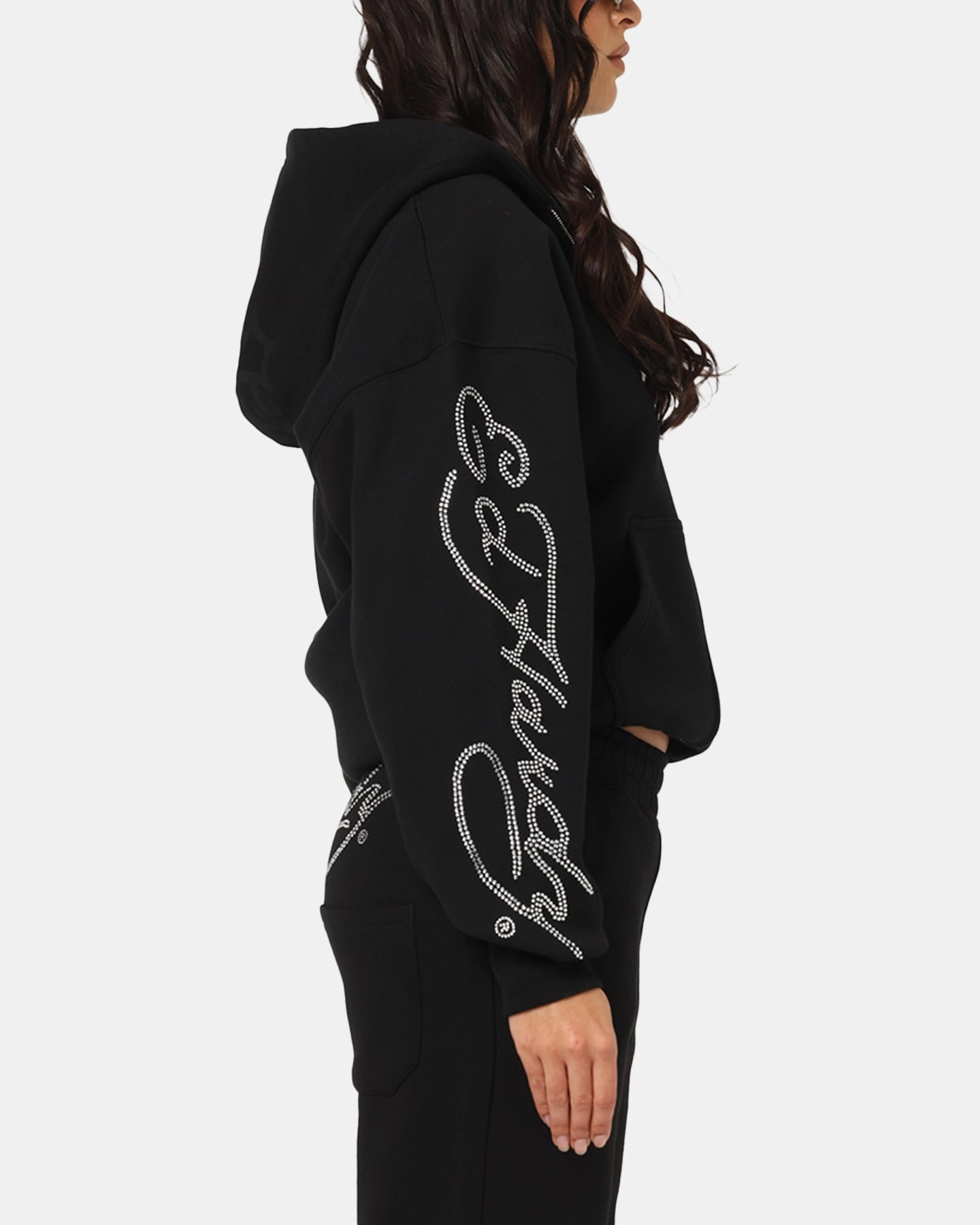 Seamless Seams Stylish Warmth Ed Hardy Trinity Zip Hoodie Black