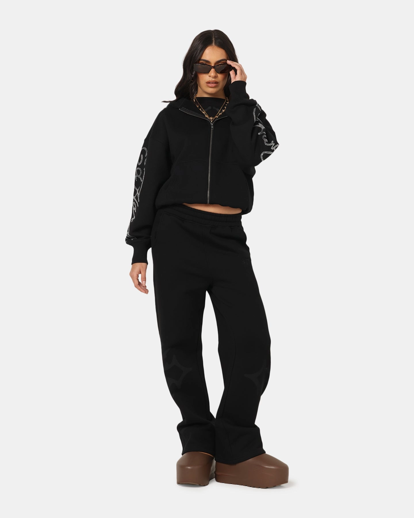 Purse Layer Look Ed Hardy Trinity Zip Hoodie Black