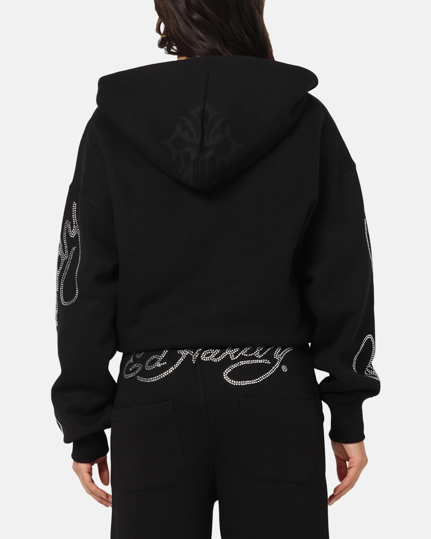 Ed Hardy Trinity Zip Hoodie Black Hardware