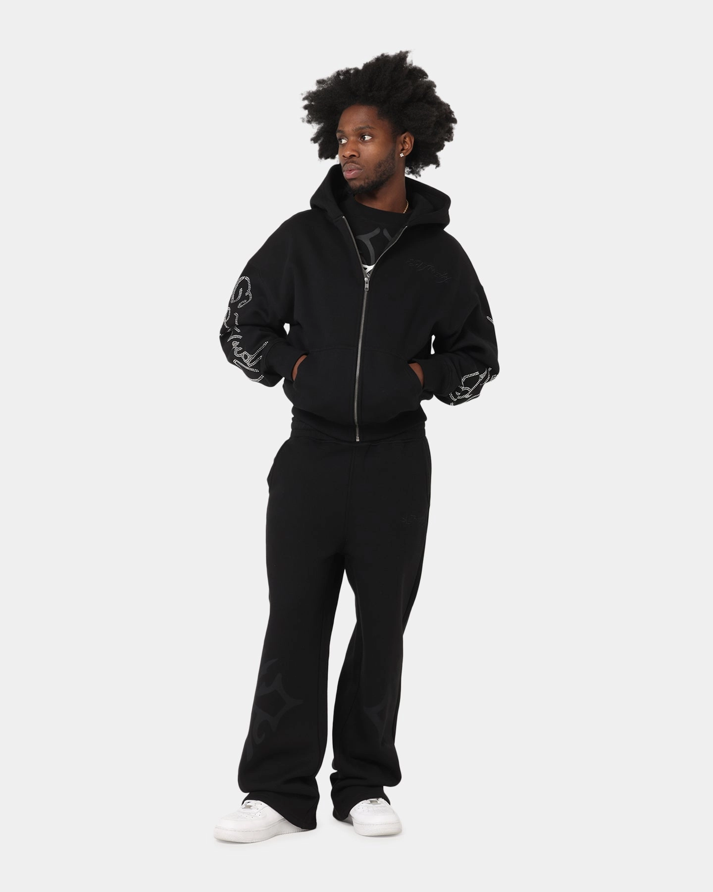 Ed Hardy Trinity Zip Hoodie Black fire fighting