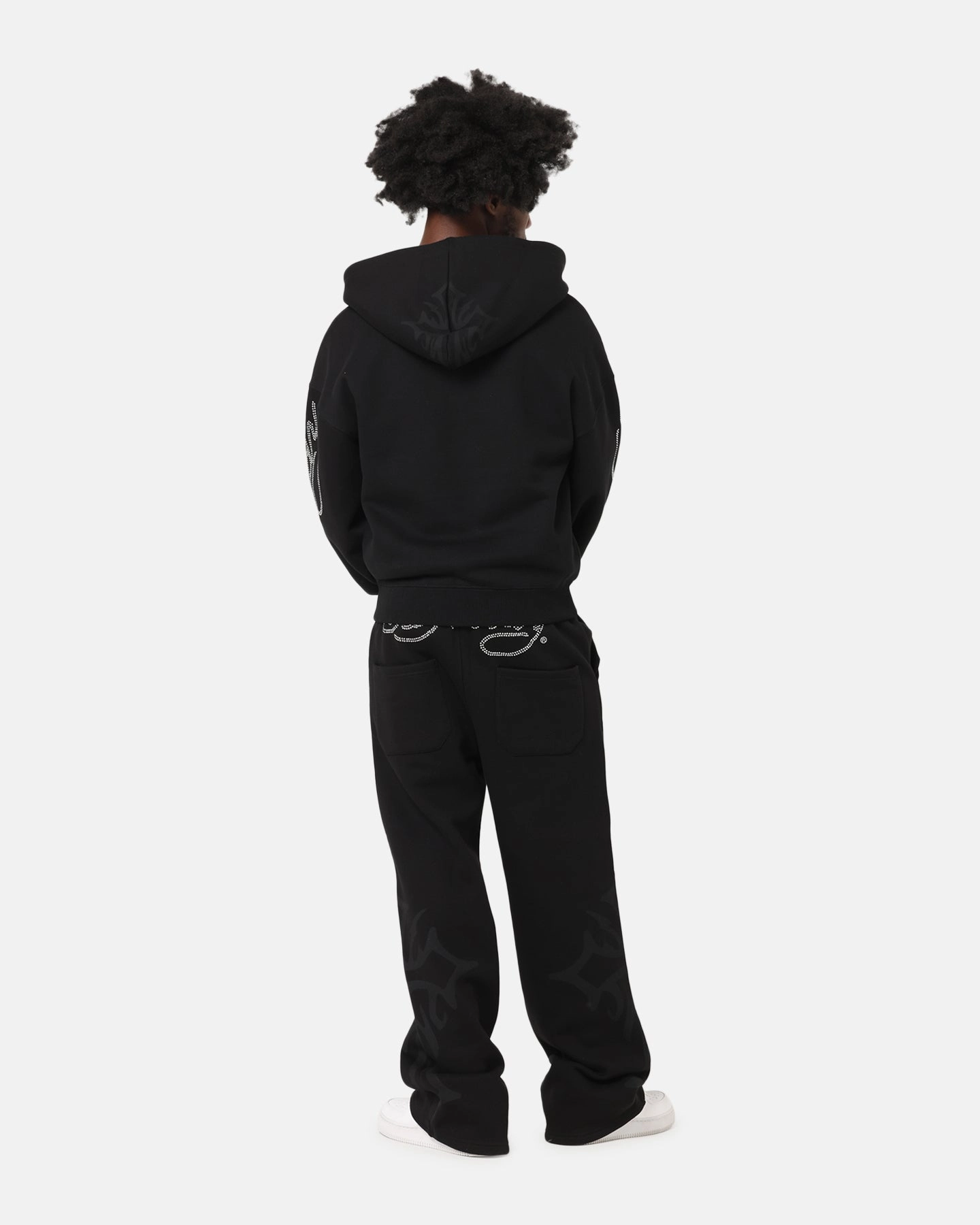 High Neckline Ed Hardy Trinity Zip Hoodie Black