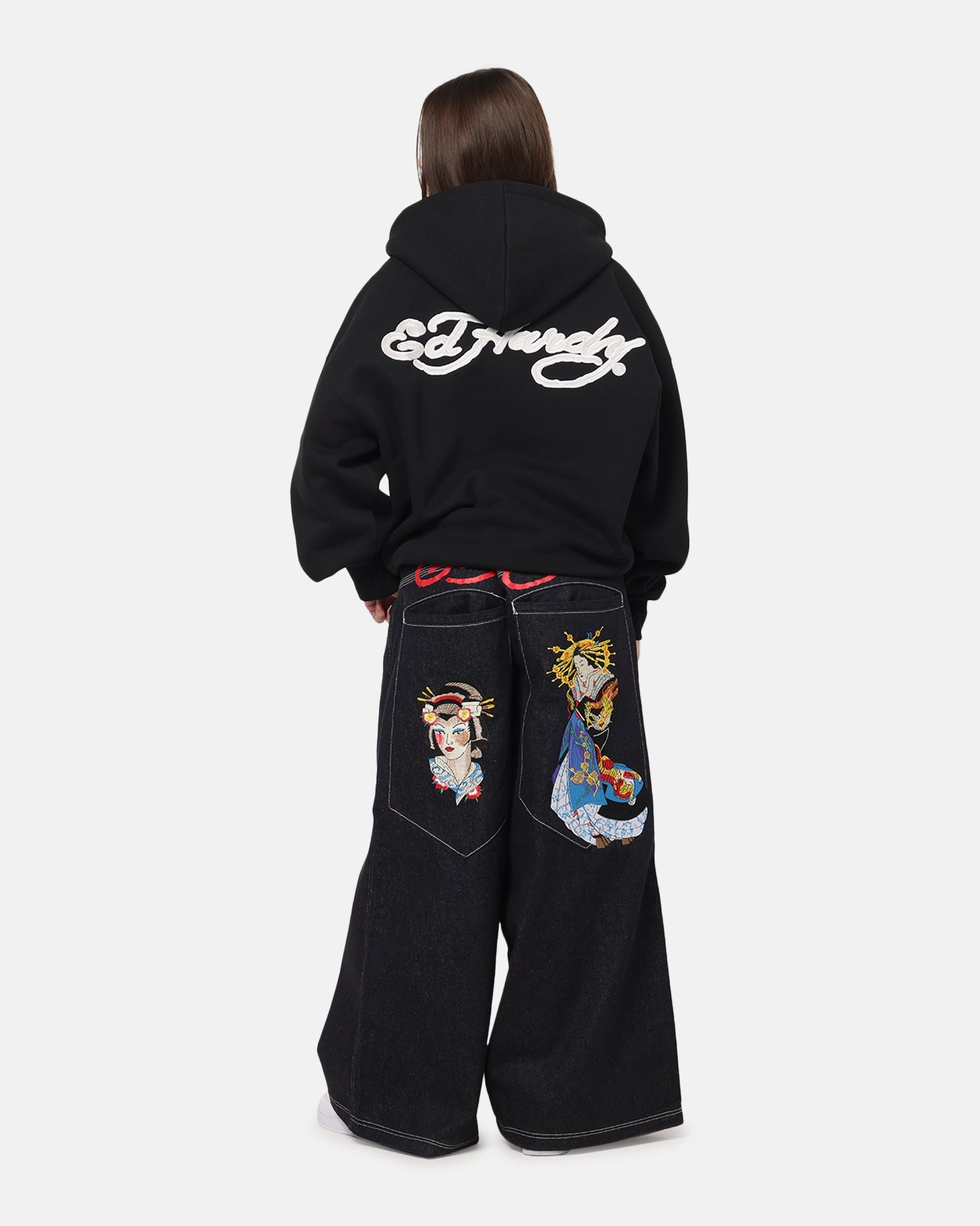 colorful Ed Hardy UV Active Zip Hoodie Black/Multi