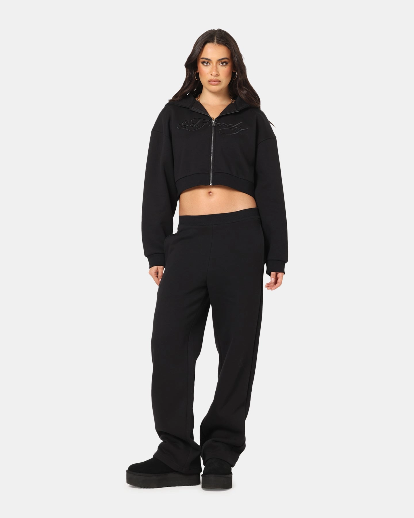 Brown Ed Hardy Women's Butterfly Effect Hoodie Black