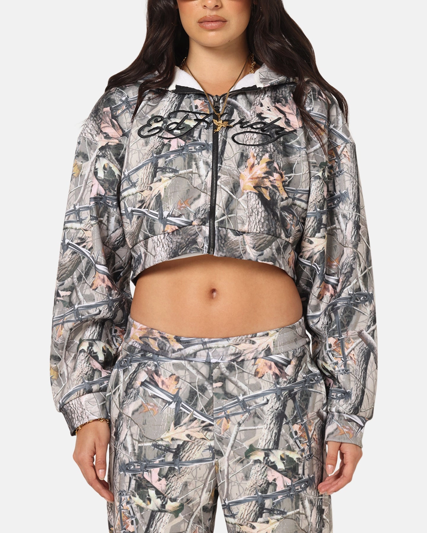 Ed Hardy Women's Butterfly Effect Hoodie Real Tree Camo Abrasion resistant All-Season Outerwear