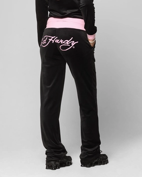 Petite Fit Ed Hardy Women's Ed Hardy Trackpants Black/Pink