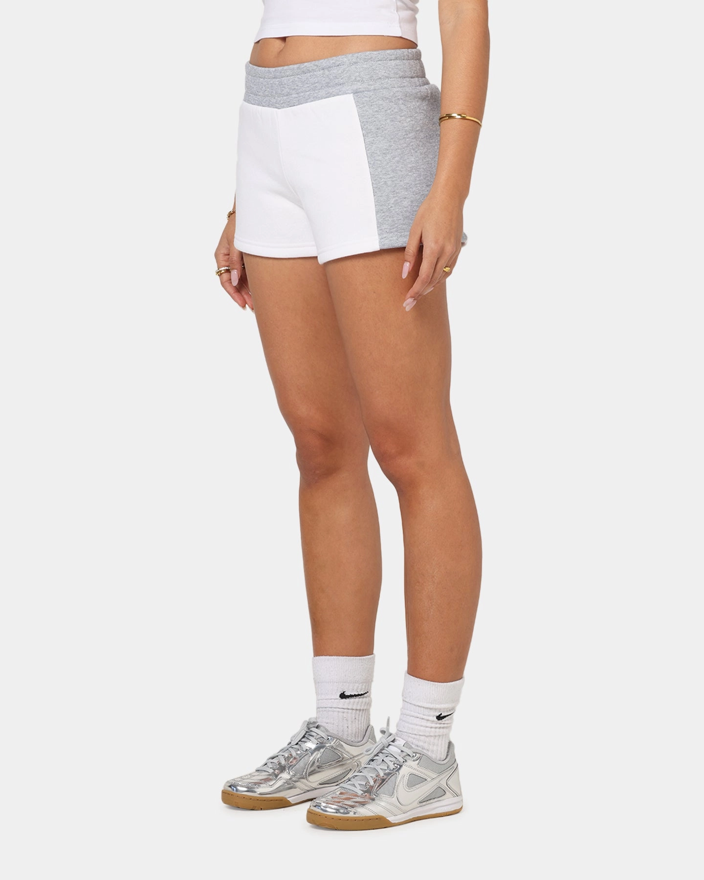 Gentle On Skin Ed Hardy Women's Fleece Shorts White/Grey