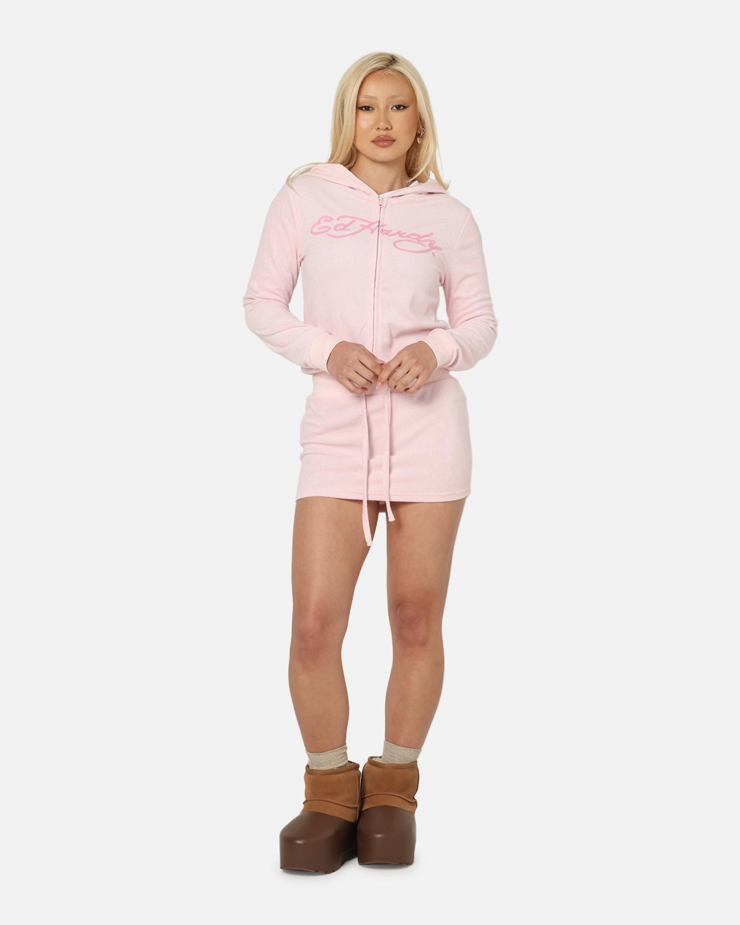Ed Hardy Women's Lounge Hoodie Pink birthday celebration Layering Compatible
