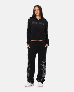 Cozy and Soft Ed Hardy Women's Raver Trackpants Black