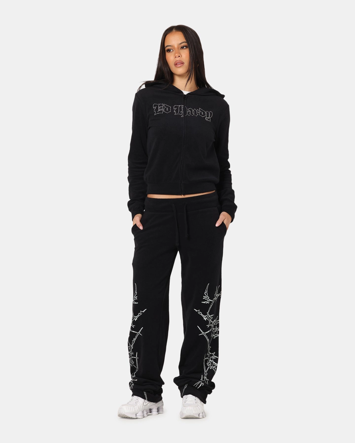 Cozy and Soft Ed Hardy Women's Raver Trackpants Black