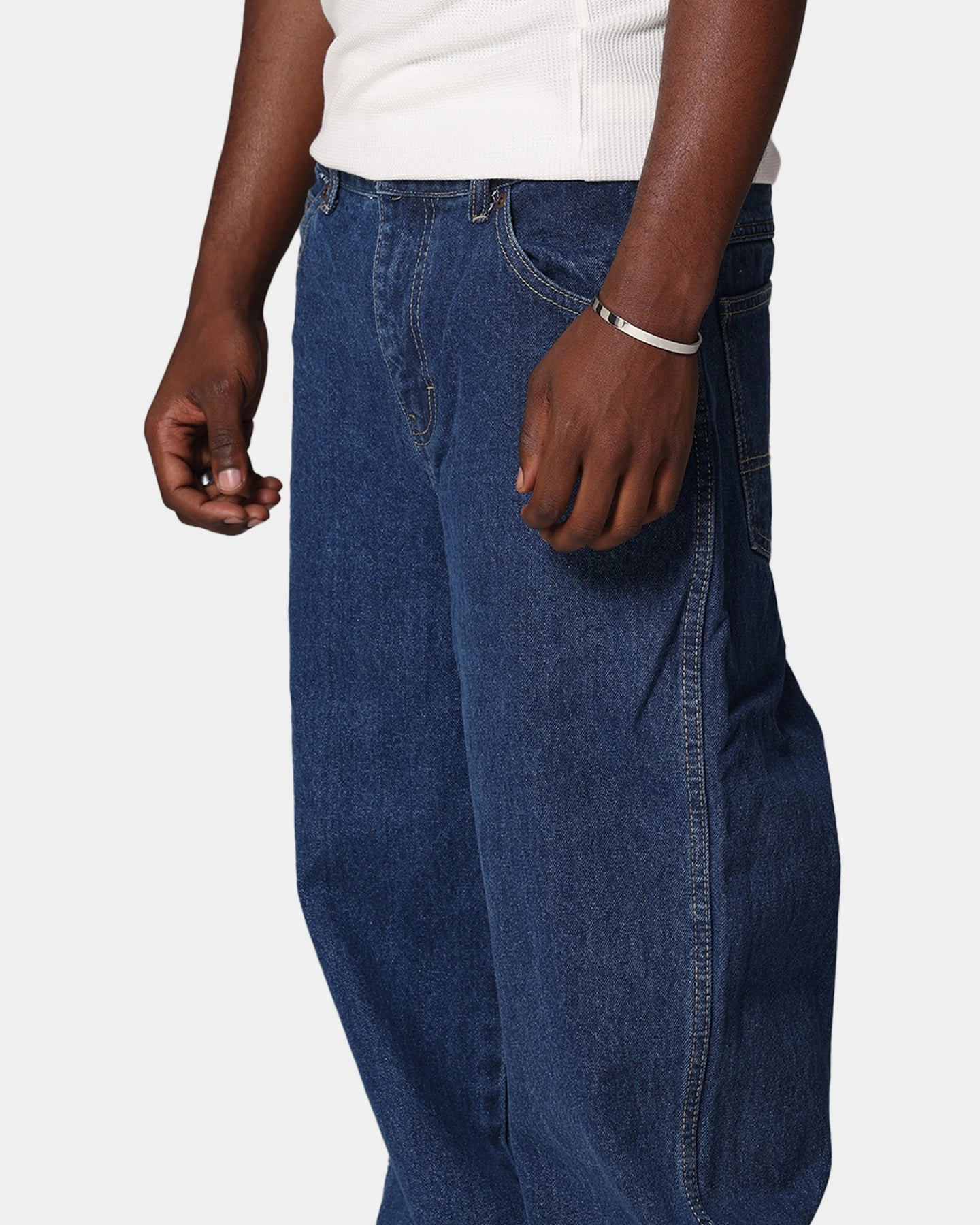 Autumn Days Family Style Eco Friendly Dickies Relaxed Straight Denim Jeans Stone Washed Indigo