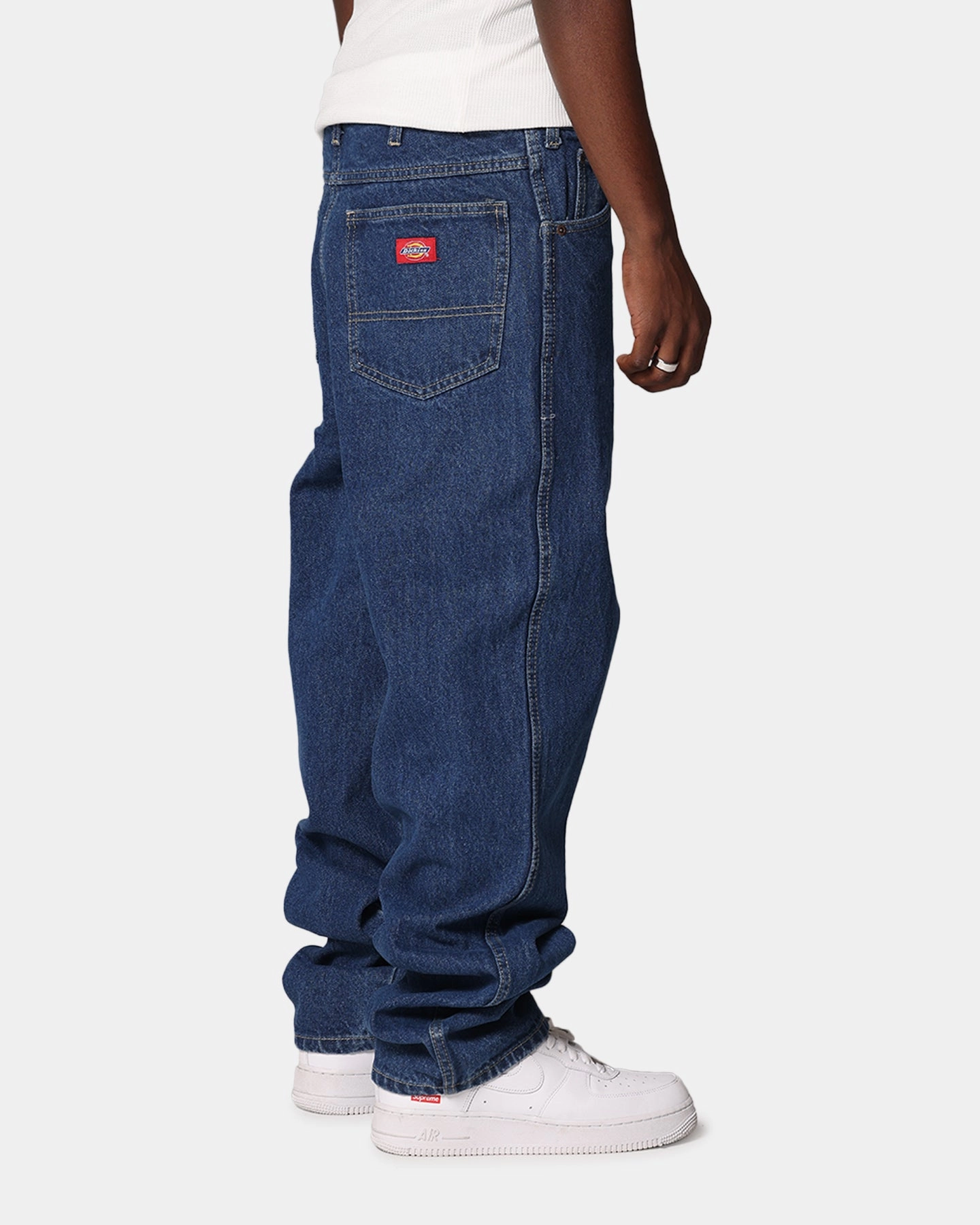 Dickies Relaxed Straight Denim Jeans Stone Washed Indigo school wear