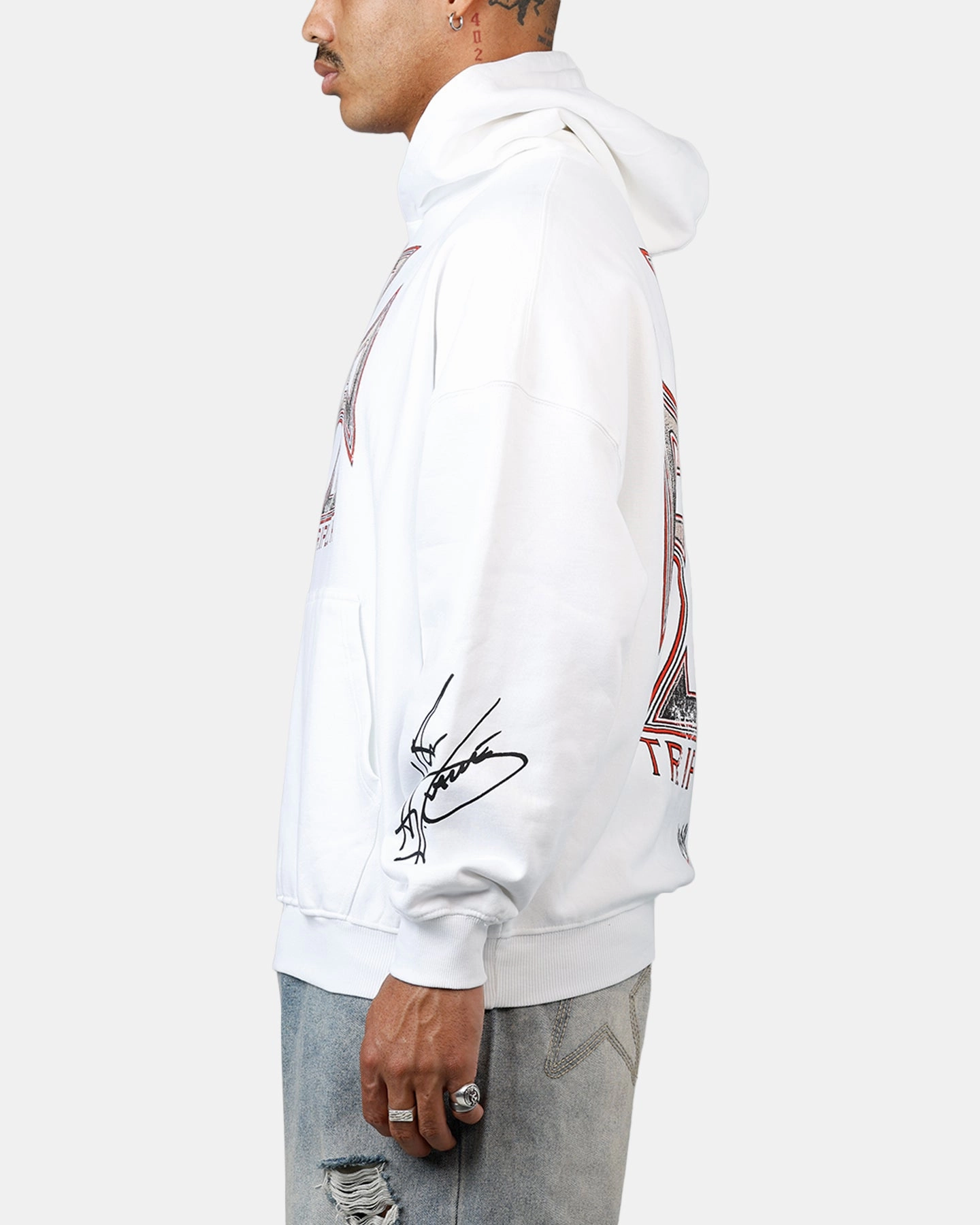 Culture Kings X WWE Triple H Wrestlemania XLI Hoodie White Secure Storage Compartments Daily Comfort