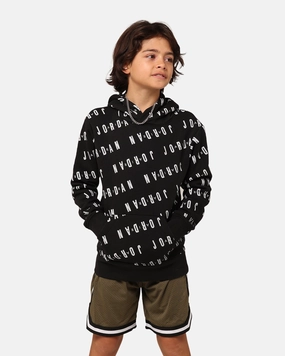 Jordan Kids' Essential AOP Pullover Hoodie Black Purse Streetwear Style