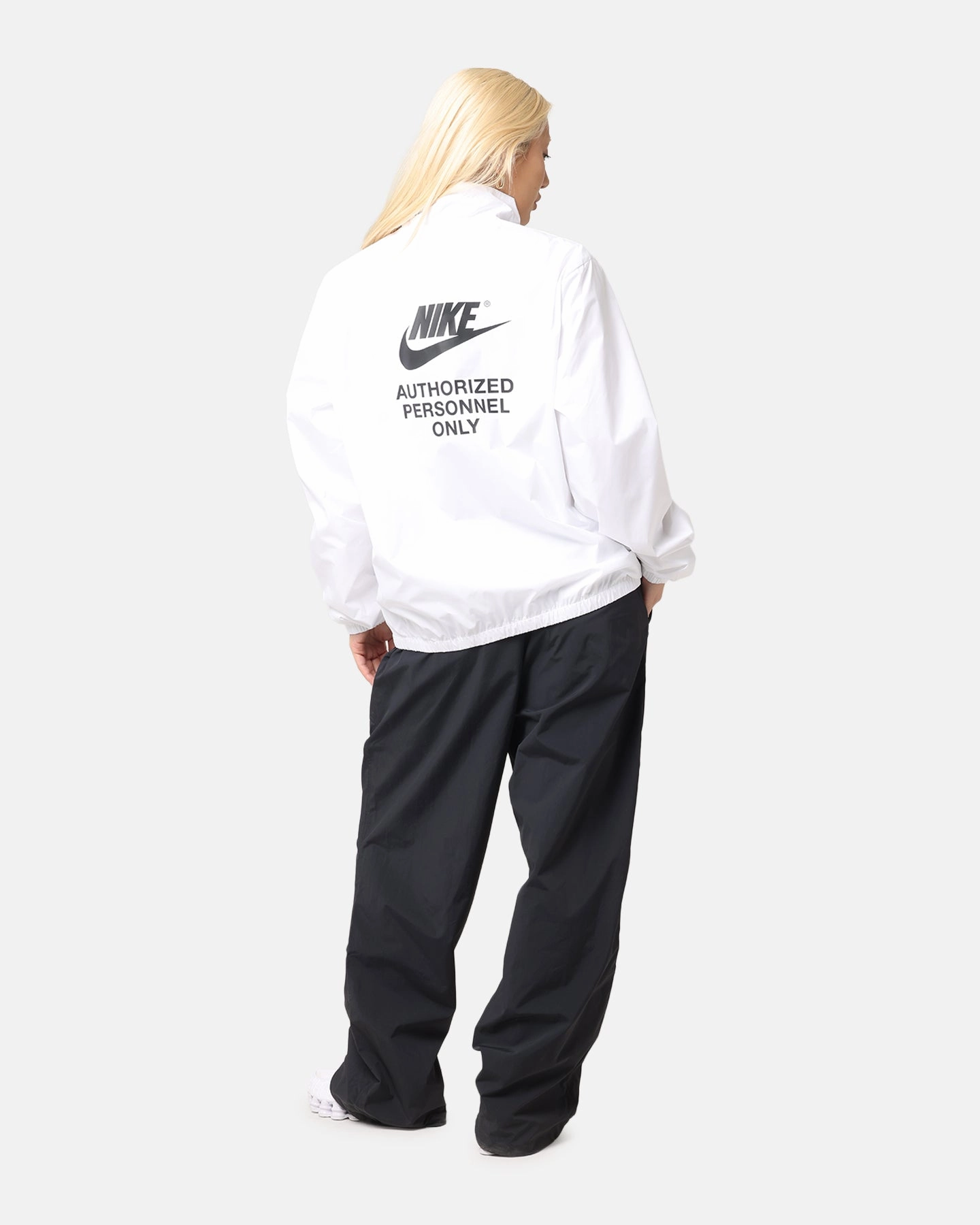 Nike Woven Full Zip Jacket White/White/Black Odor Control Fabric