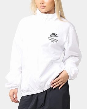 Nike Woven Full Zip Jacket White/White/Black Smart Wear Polyester