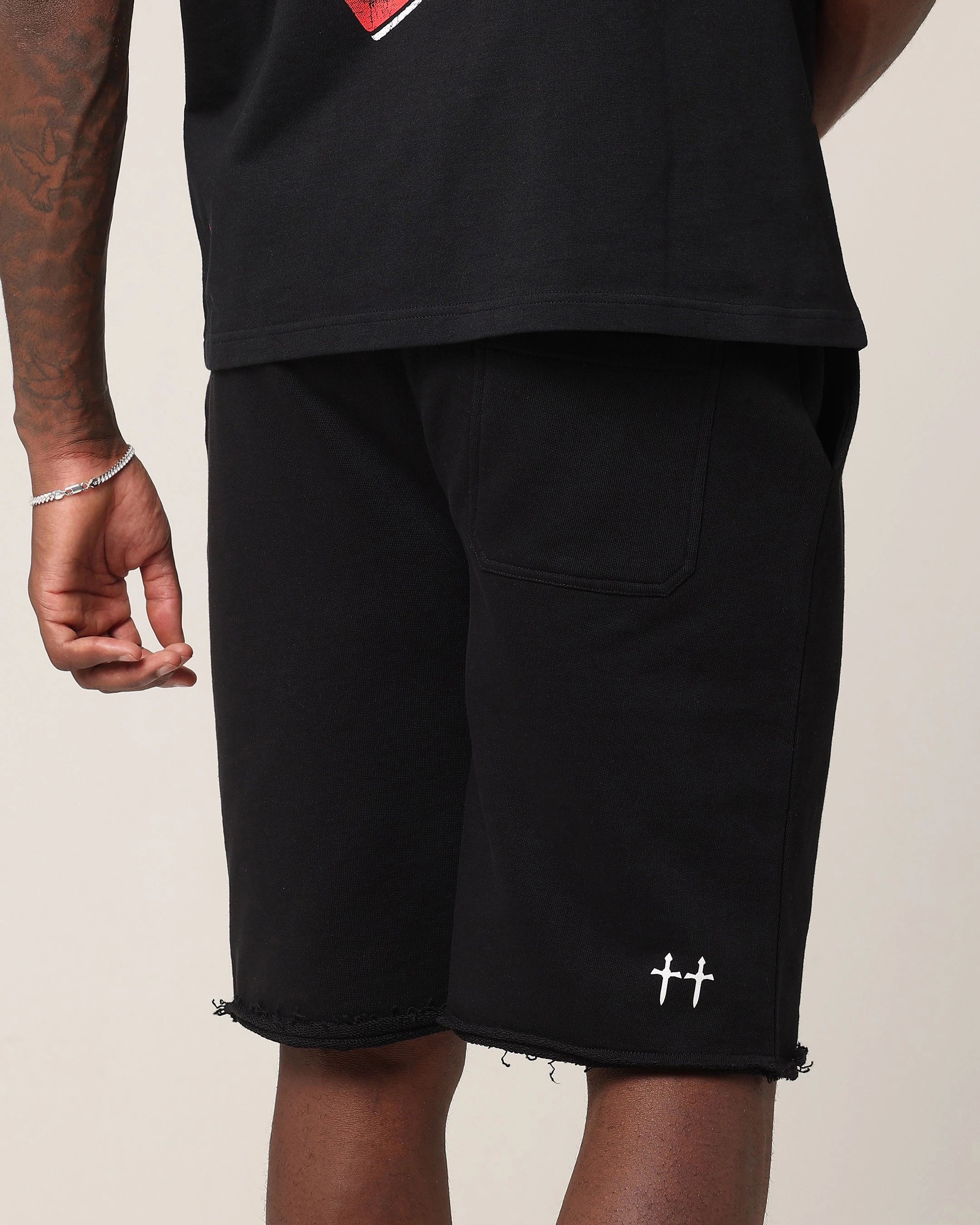 delivery work QuickDryTechnology Saint Morta Baggy 90's Sweat Shorts Black