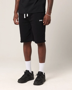 Saint Morta Baggy 90's Sweat Shorts Black Water Resistant LaserCutEdging