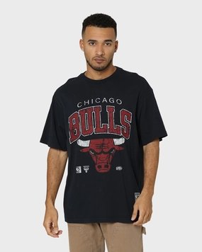 Simple Yet Elegant Fashionable Option Mitchell & Ness Chicago Bulls XL Arch Vintage T-Shirt Faded Black