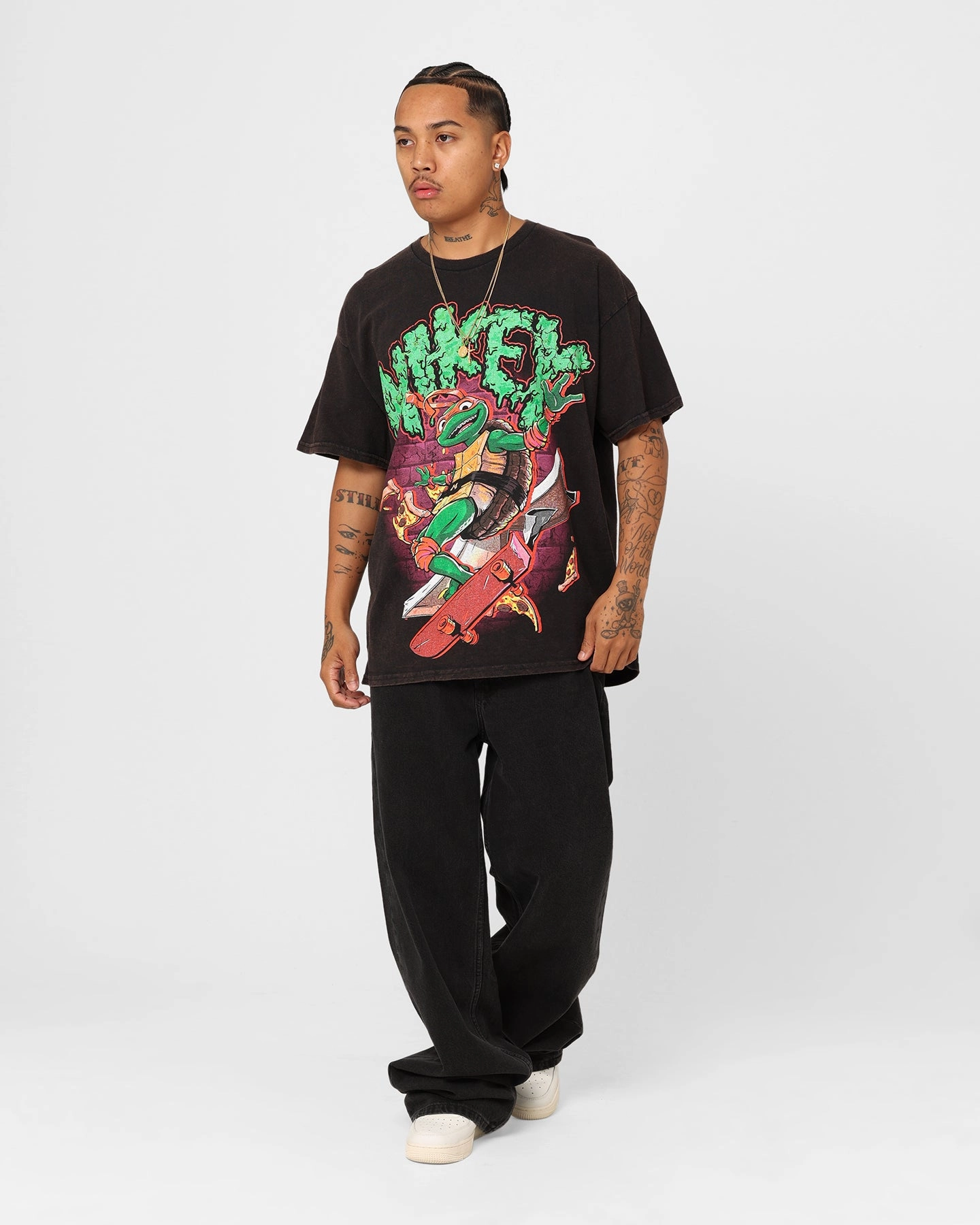 Goat Crew X Teenage Mutant Ninja Turtles Michelangelo Vintage T-Shirt Black Wash Cozy Essentials