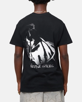 Poppy Negative Spaces T-Shirt Black Double Stitched Hem Minimalist Comfort