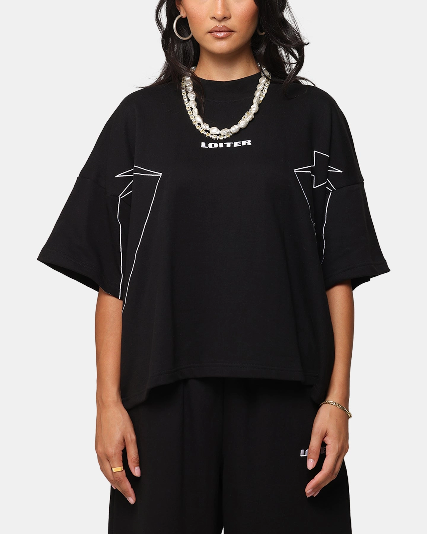 petite size Loiter Dark Performance T-Shirt Black
