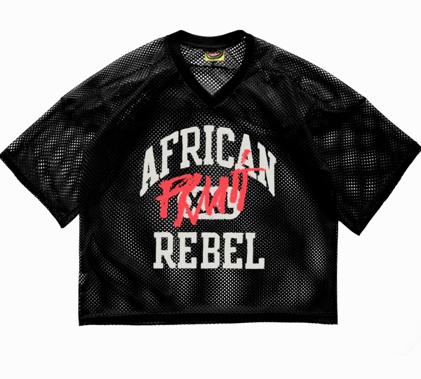 The Fruit Mkt African Rebel Jersey 'Black' NonIrritating Fabric