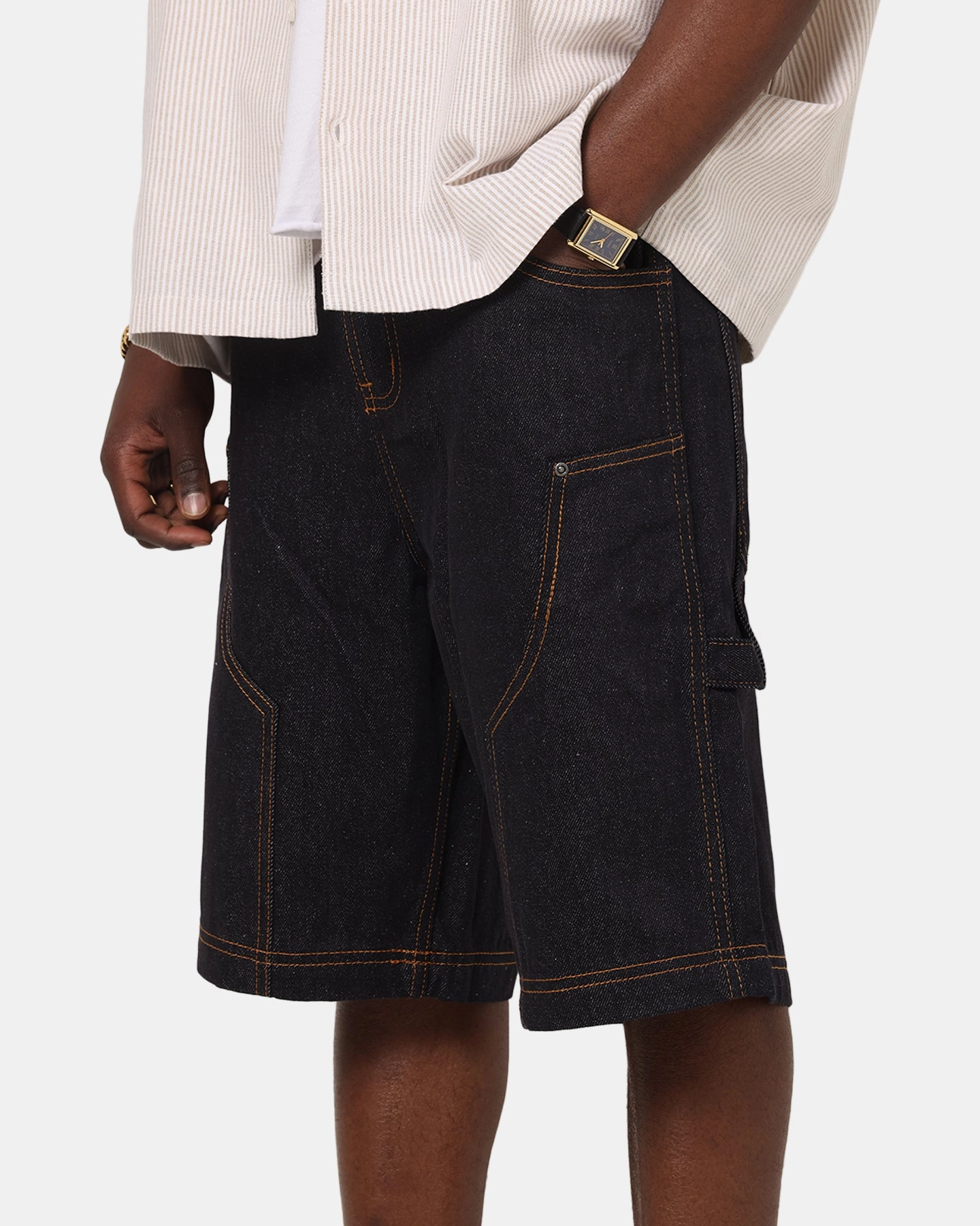 Carre Work Jorts Dark Washed Indigo Comfortable Stretch