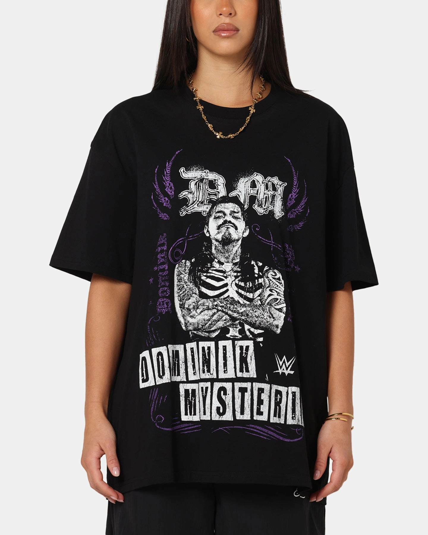 Culture Kings X WWE Dominik Mysterio Summer Slam Heavy T-Shirt Black Feminine Fit short sleeved